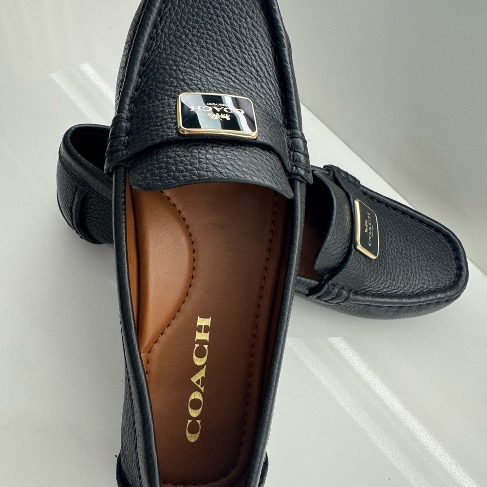 Coach Black Pebbled Leather Men's Loafers